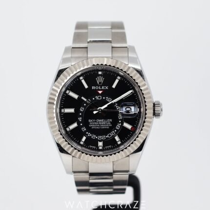 ROLEX SKY-DWELLER BLACK DIAL 42MM 326934 STAINLESS STEEL