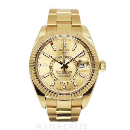 ROLEX SKY-DWELLER FULL YELLOW GOLD CHAMPAGNE DIAL 42MM 326938