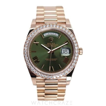 ROLEX DAY-DATE OLIVE DIAL ROSE GOLD 40MM 228345RBR